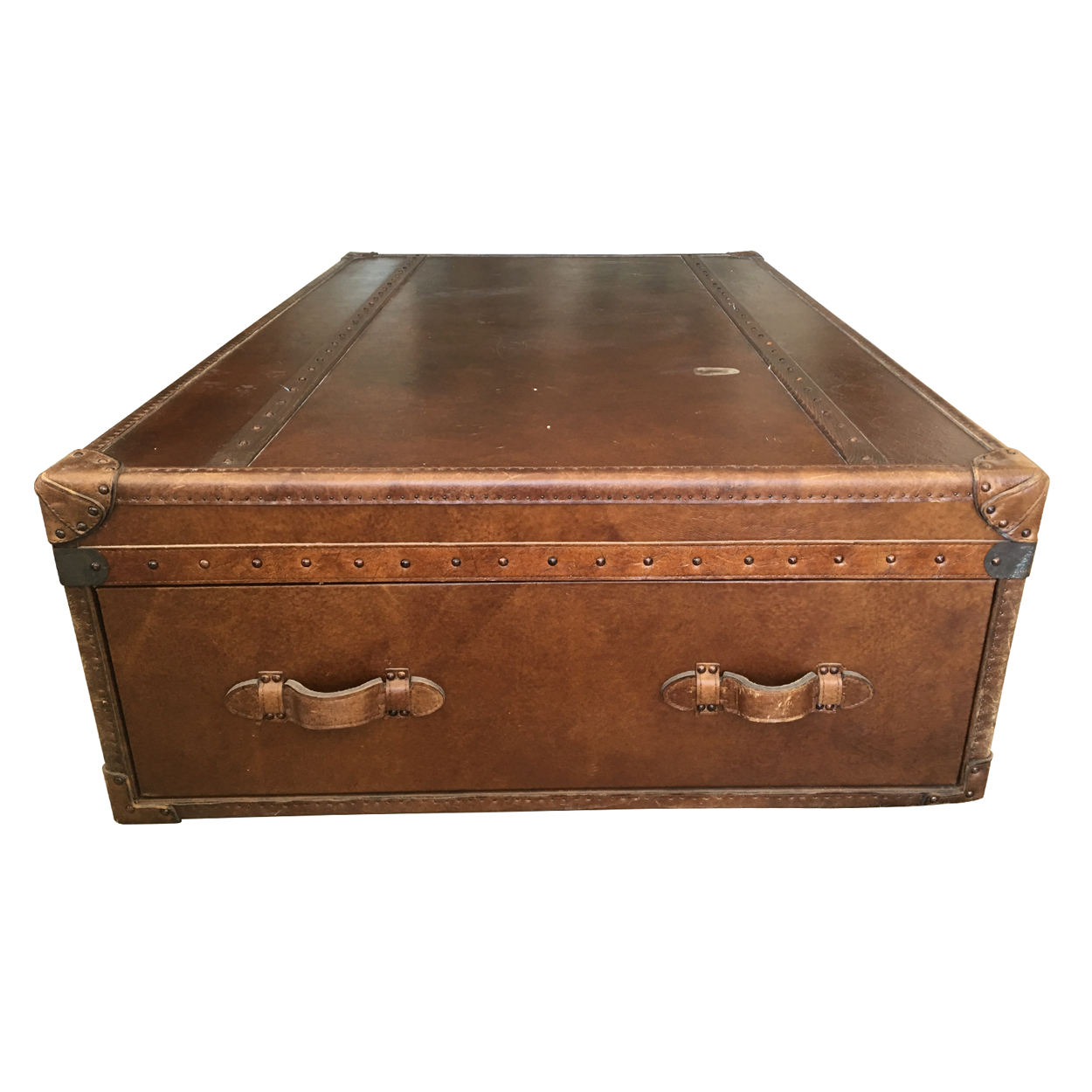 Restoration Hardware Leather Coffee, Leather Trunk Side Table