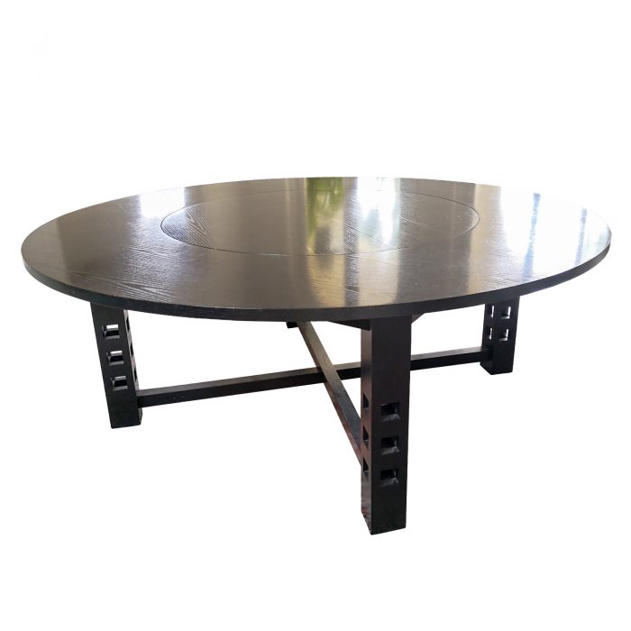 Two Design Lovers Cassina round dining table centre down Charles Rennie Mackintosh