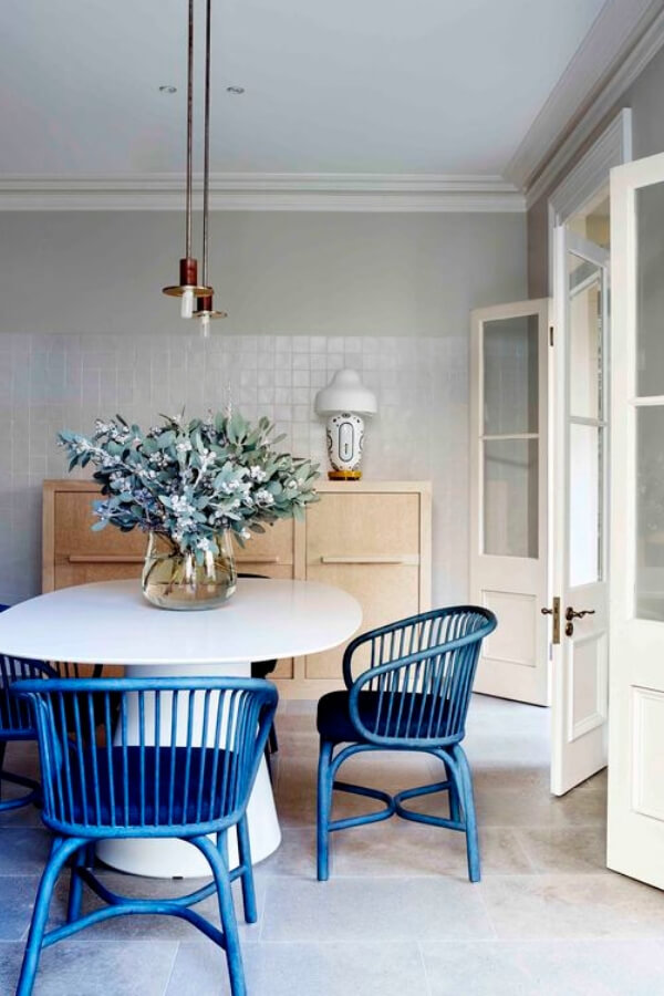 Two Design Lovers Sydney blog post casual dining room blue chairs