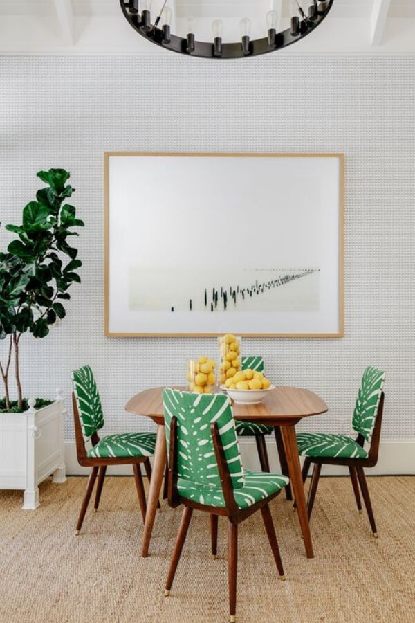 Two Design Lovers blog post casual dining room green chairs