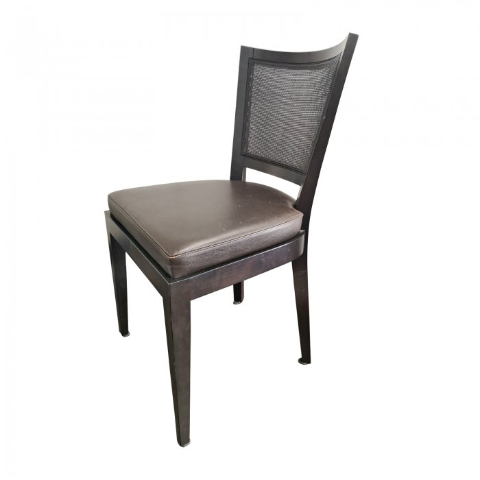 Two Design Lovers eight cane back dining chairs angle view of chair