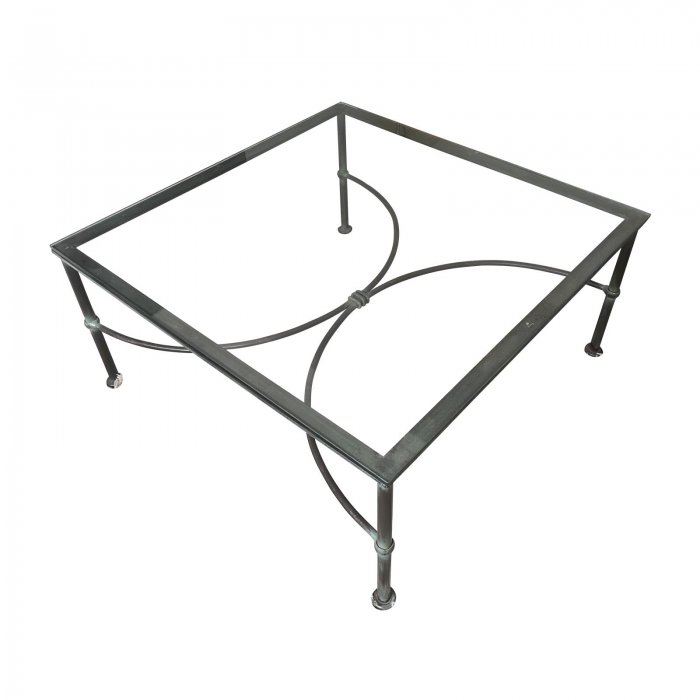 Wrought iron glass topped coffee table