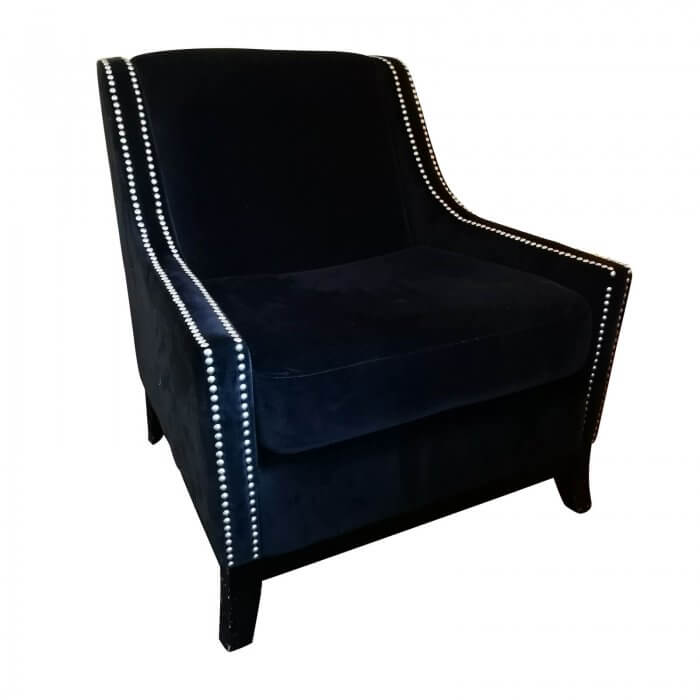 black velvet armchair