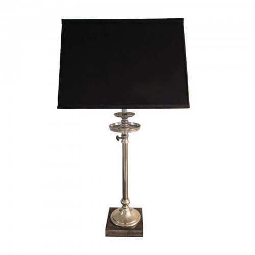 Silver lamps with black shades