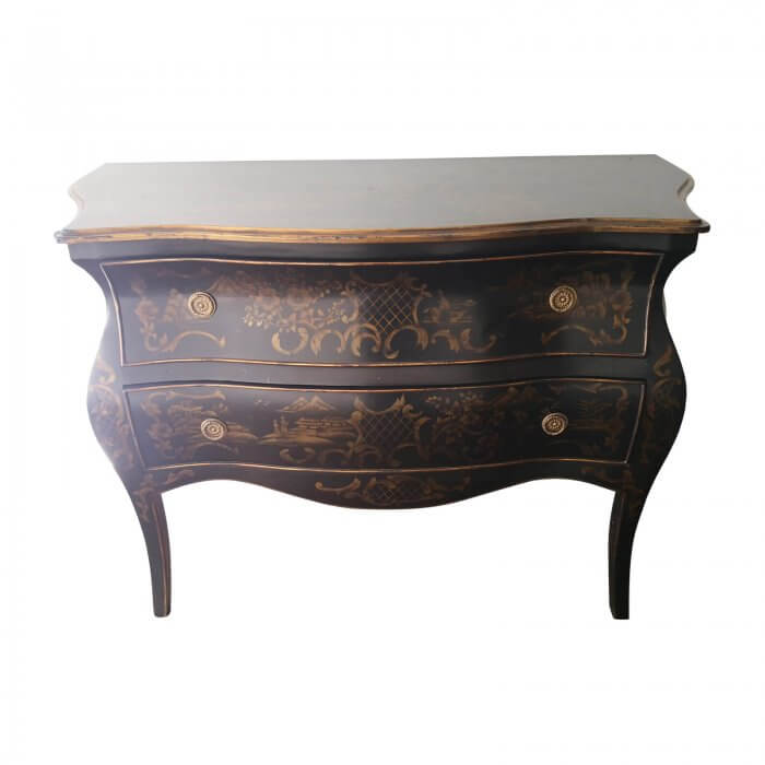Painted console table in Italian style chinoisserie