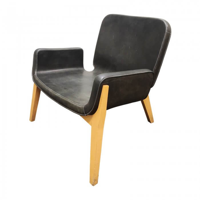 Poltrona Frau Jockey chair black leather