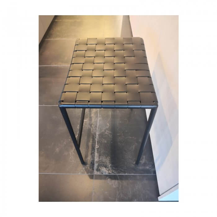 Coco Republic Milano bar stool black leather