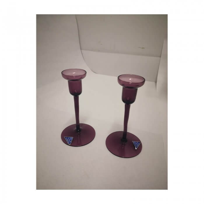 Amethyst Crystal Candle Stick Holders pair