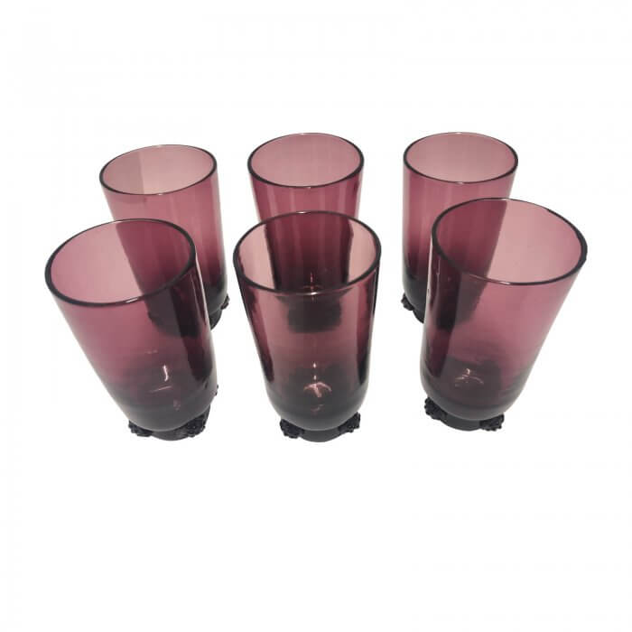 Amethyst Footed Drinking Glasses set