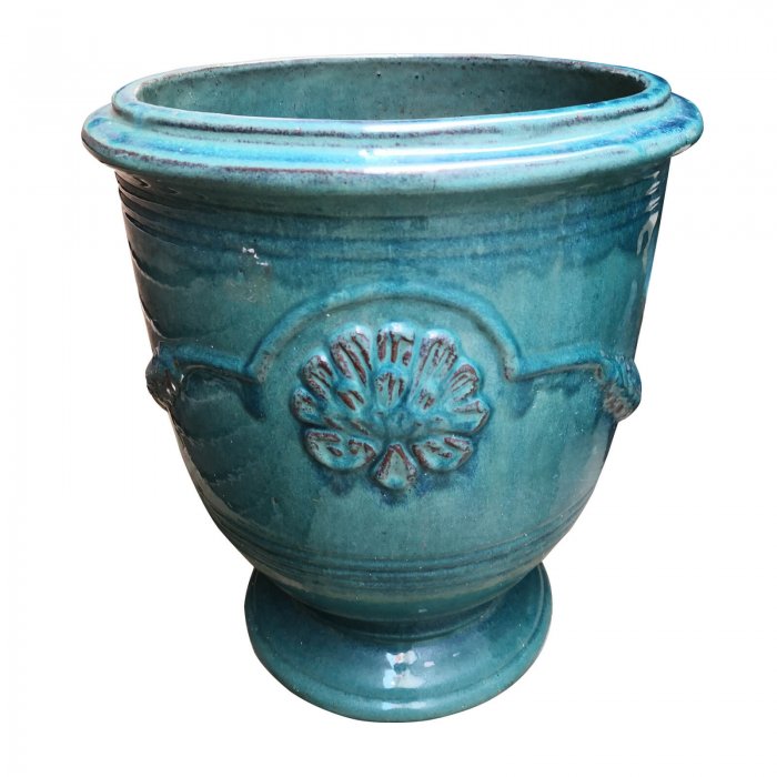 Turquoise Glazed Garden Pot