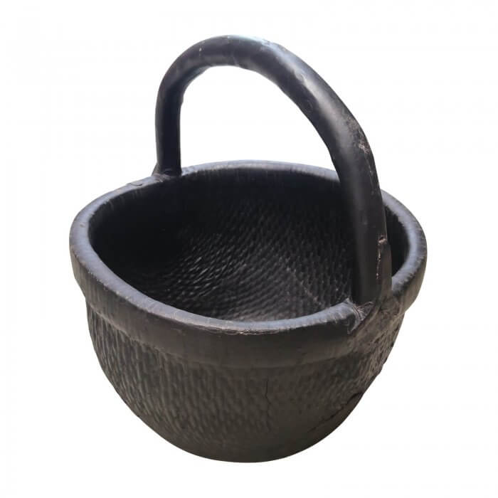 Vintage Chinese Black Woven Basket