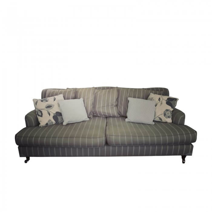 Traditional Sofa upholstered in cotton stripe