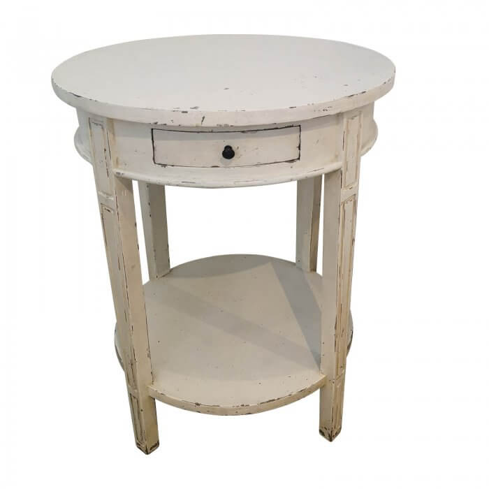 French Provincial Side Table Antique White