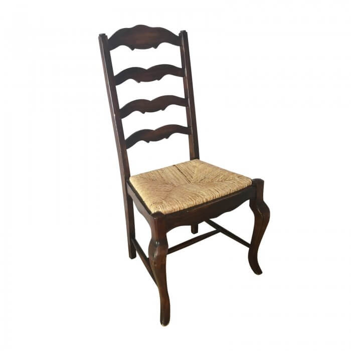 Ladder Back Dining Chairs with Rush Seat, 12 available