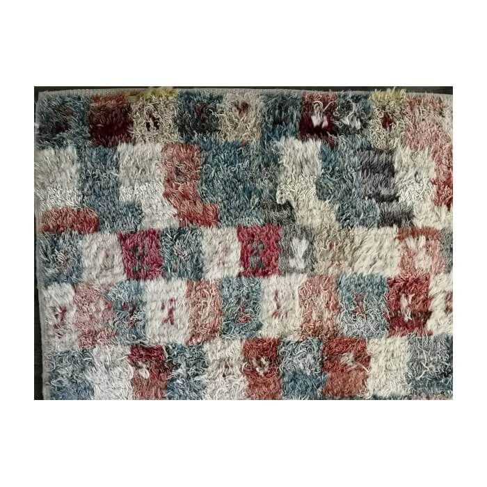 Robyn Cosgrove blue and pink patchwork rug