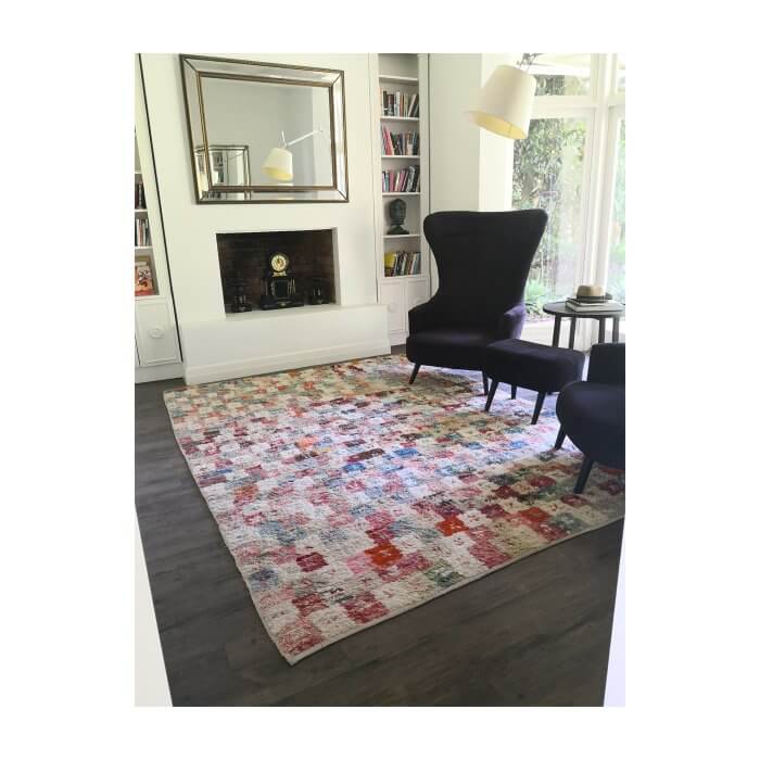 Robyn Cosgrove blue and pink patchwork rug