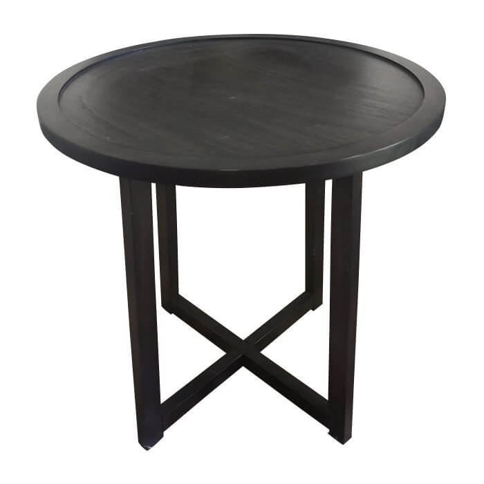 Round wood side table, 2 available