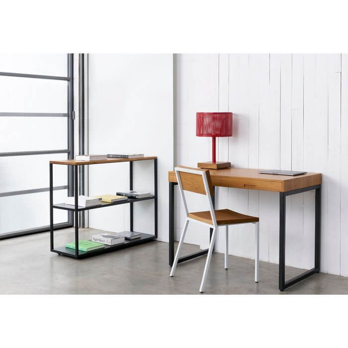 Reddie Furniture Suzy shelf unit black with wood top, on sale on Two Design Lovers