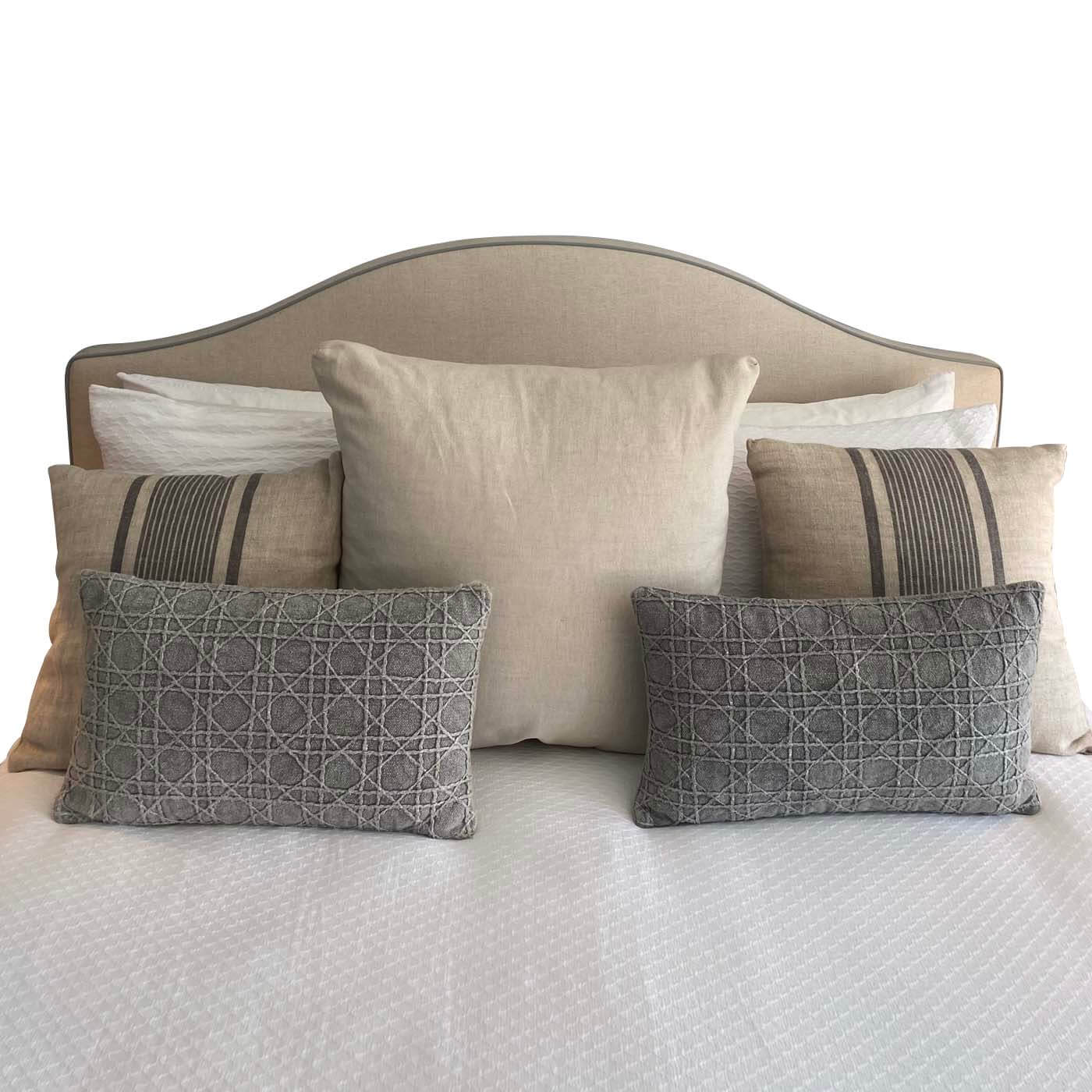 Upholstered Queen Bedhead in Beige - Two Design Lovers