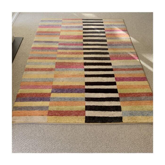 Loom multi colour stripe rug