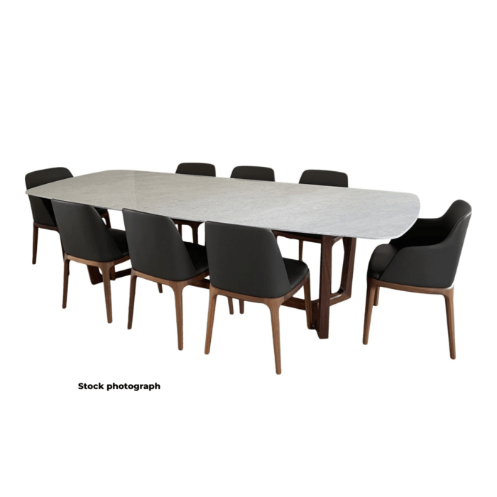 Two Design Lovers Poliform Concorde Dining table and Grace chairs