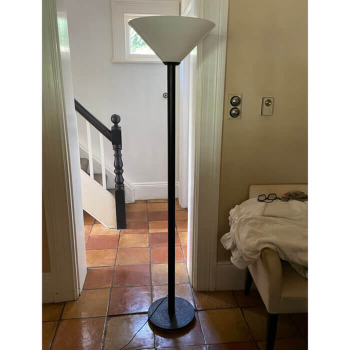 Italian floor lamp with white shade