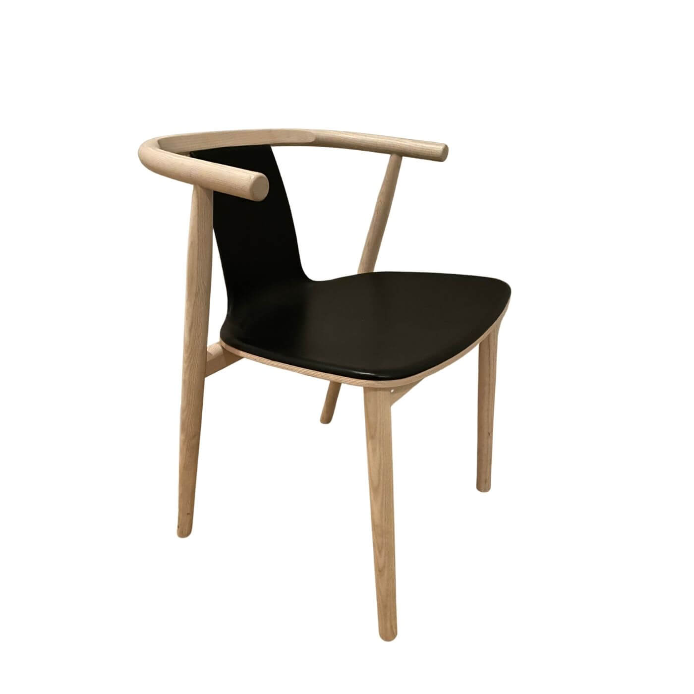 Cappellini BAC 3 chair by Jasper Morrison with black leather seat