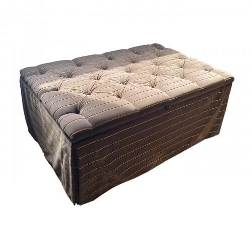 Blanket box upholstered in striped velvet