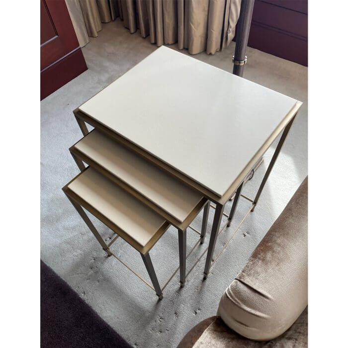 Two-Design-Lovers-Cavit-&-Co-Cream-Leather-and-Brass-Side-Tables-nest