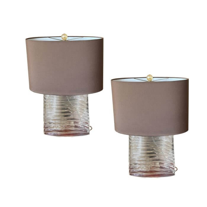 Cavit & Co glass swirl lamps with gold fleck