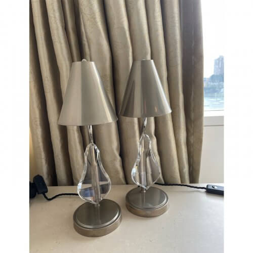 Two-Design-Lovers-Country-Trader-Brushed-Silver-Table-Lamps-pair