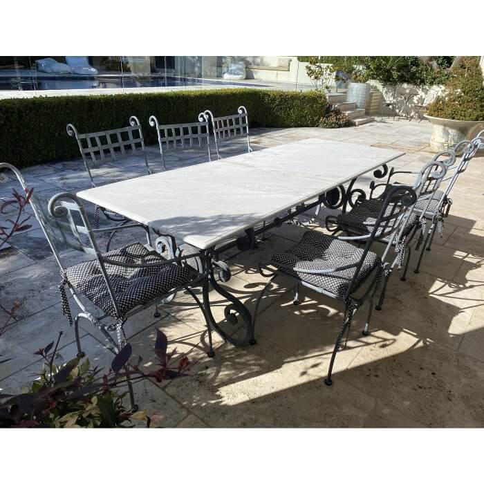 Two-Design-Lovers-wrought-iron-outdoor-dining-chairs-x-8