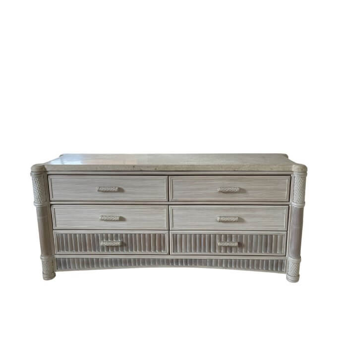 Split bamboo chest of drawers