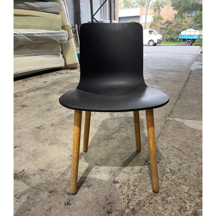 Vitra Hal Chair in black with wood legs
