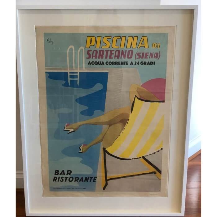 Vintage Poster Piscina di Sarteano, Framed
