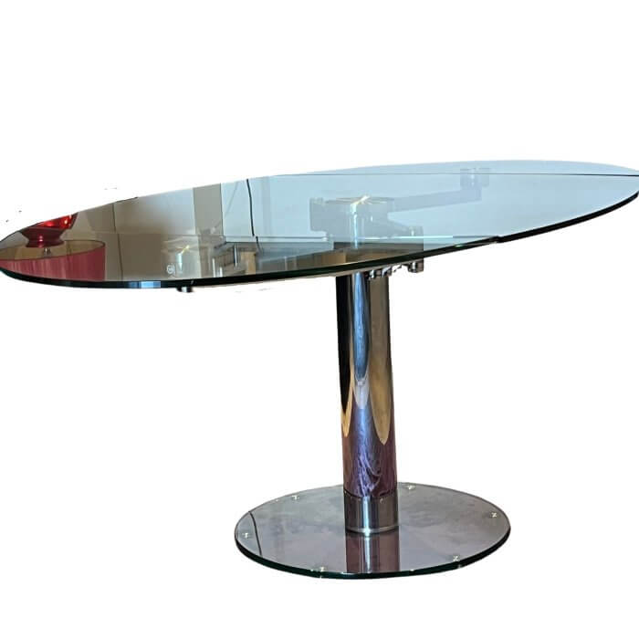 Glass extension dining table