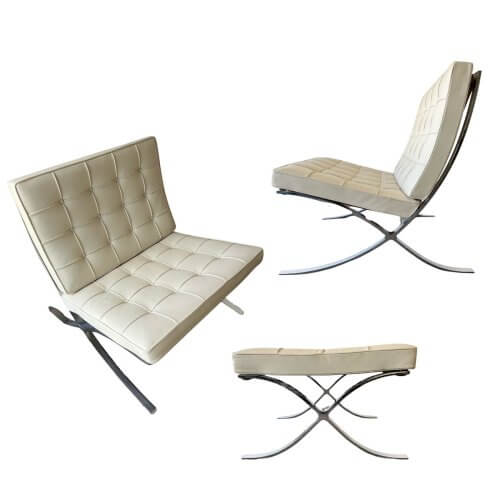 Knoll Barcelona chairs and footstool